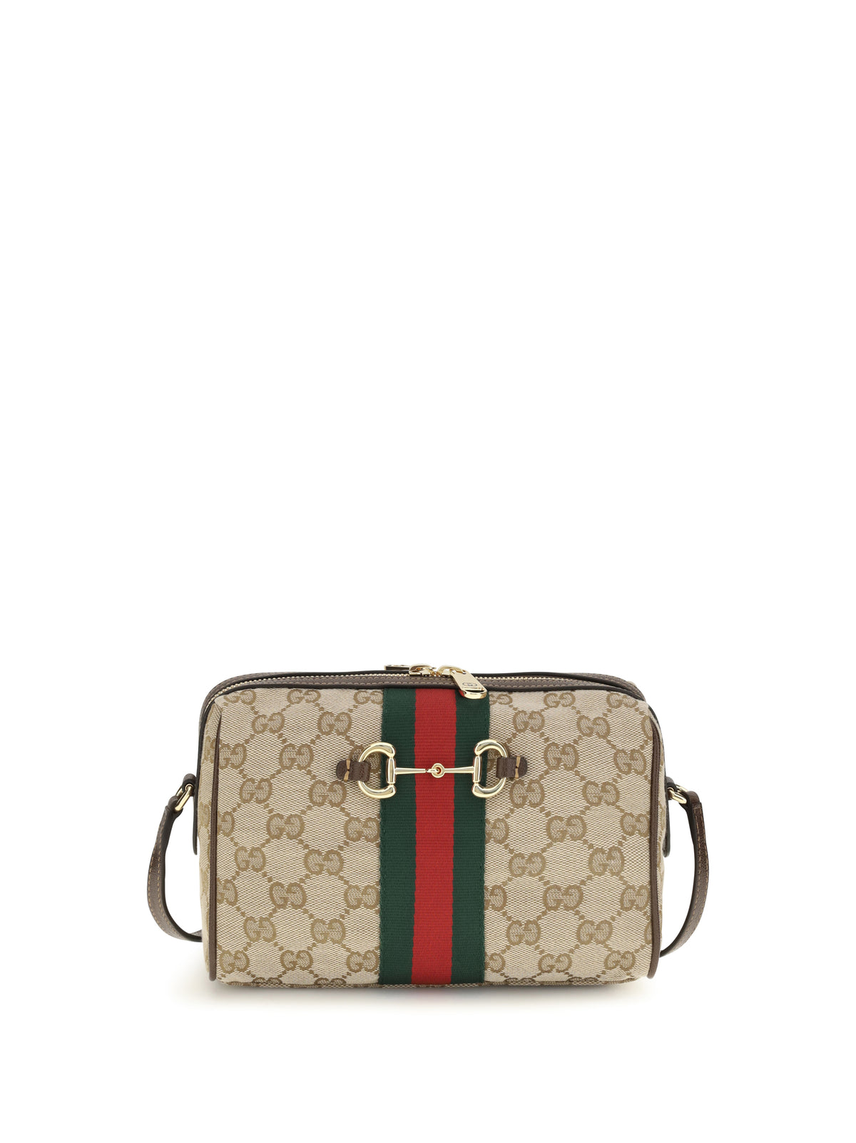 Gucci Small Horsebit Web Camera Bag Shoulder Bag - Vint.Sand/Dk.Bro/Vrv