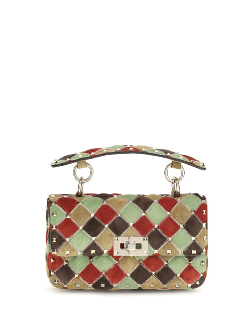 Valentino Small Rockstud Spike Shoulder Bag - Hav.Beige-E.Brown-Clear.Mint-Russet Red
