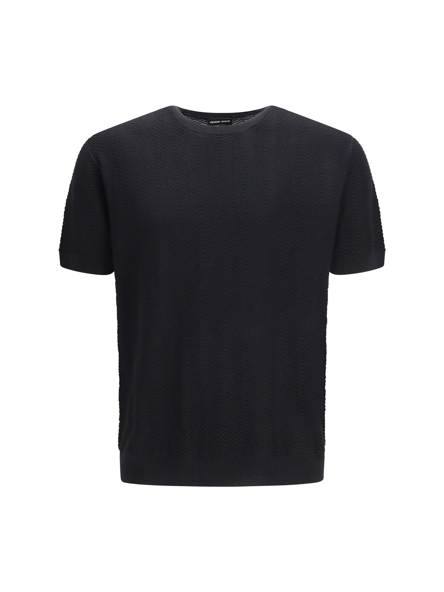 GIORGIO ARMANI Short-sleeved cotton and silk Sweater