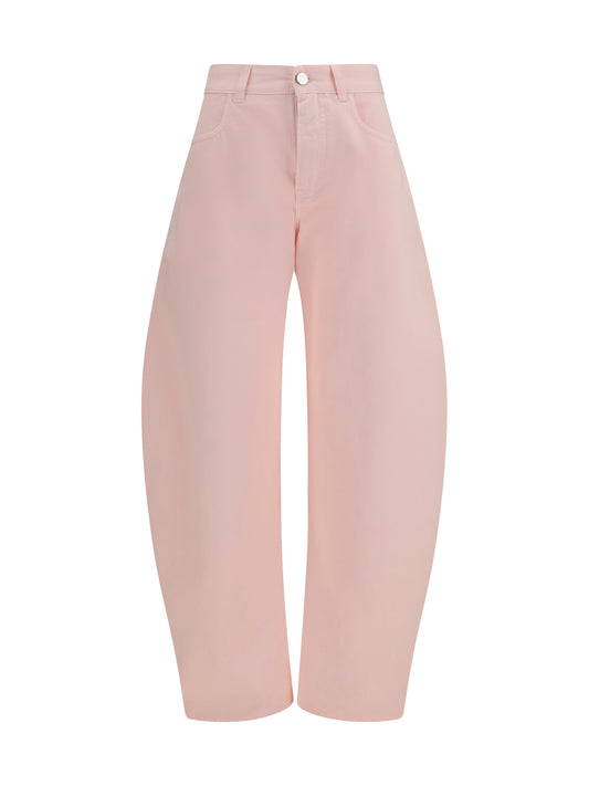 AlaïA Barrel Jeans - Rose Pale