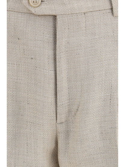 BRUNELLO CUCINELLI Hopsack Suit in silk, linen, and wool