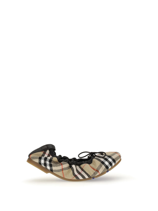 BURBERRY Fawn Check Ballerinas