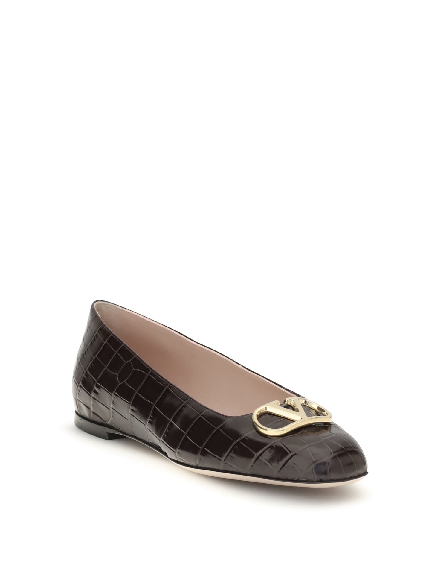 VALENTINO GARAVANI VLogo Signature croc-effect Ballerinas