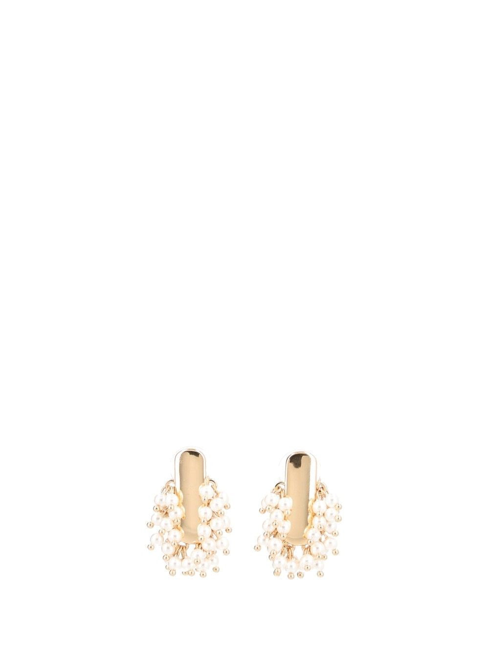 Self-Portrait Drop Earrings With Synthetic Pearls - Gold