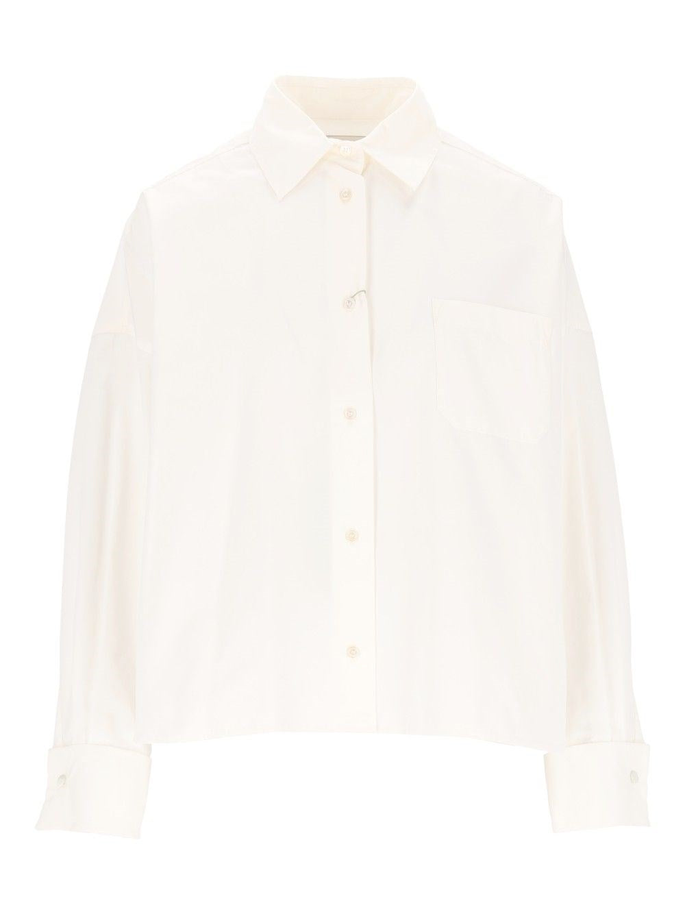 Weekend Max Mara Short Striped Cotton Shirt - White