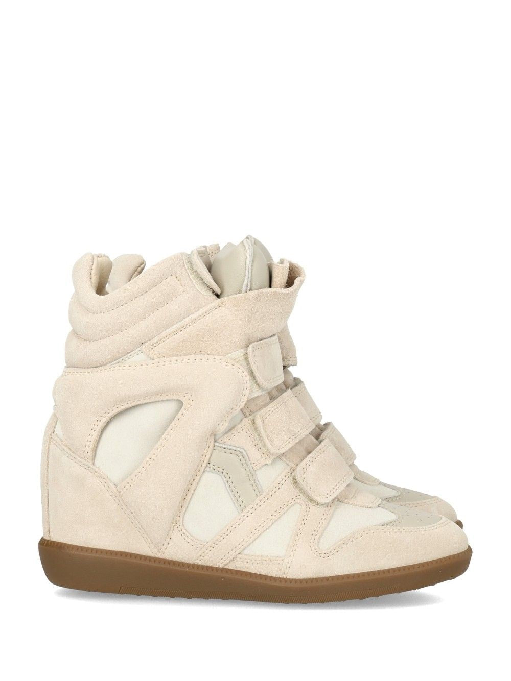 Isabel Marant Bekett Leather Wedge Sneakers - White