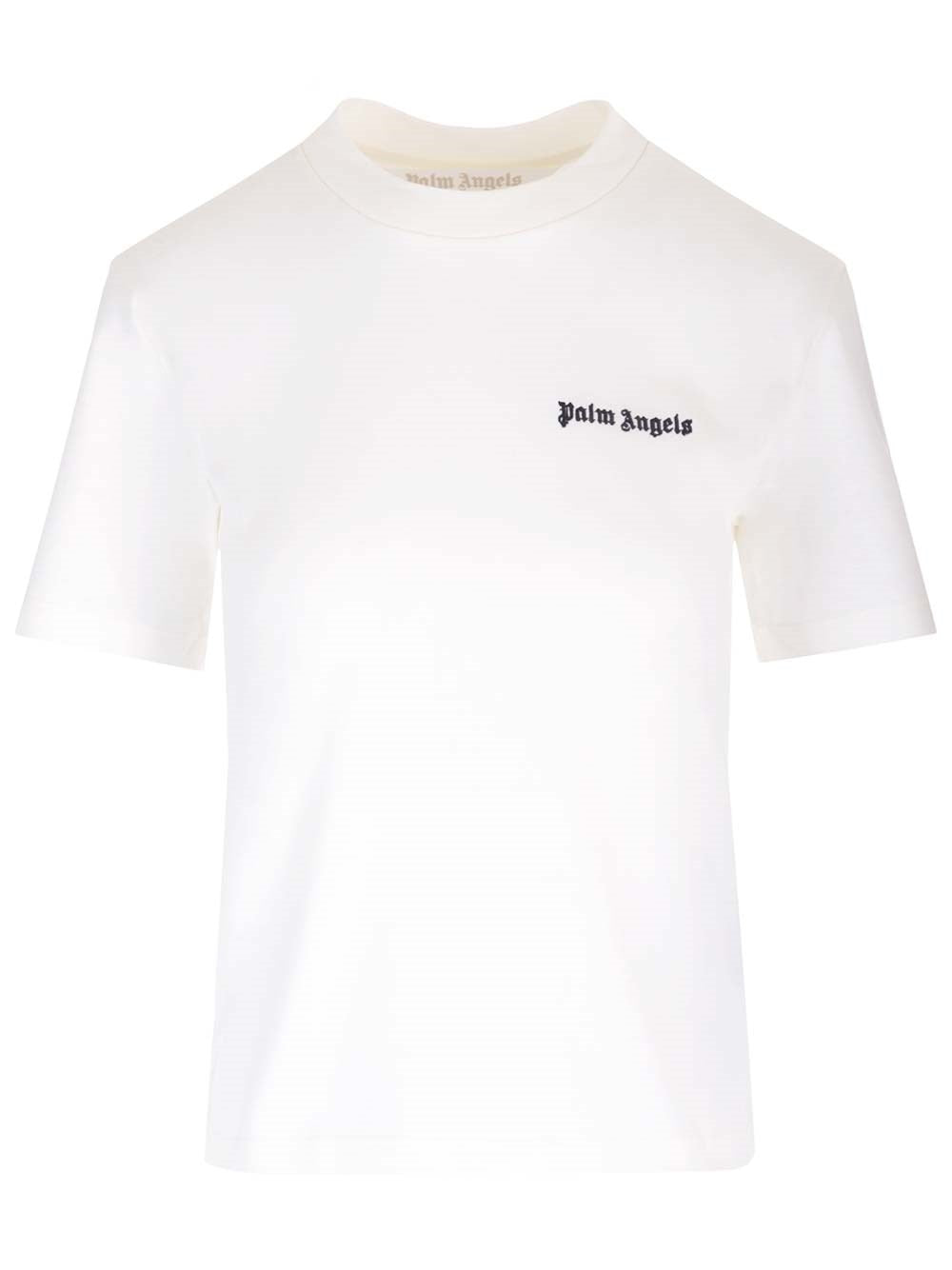 Palm Angels White T-Shirt With Logo