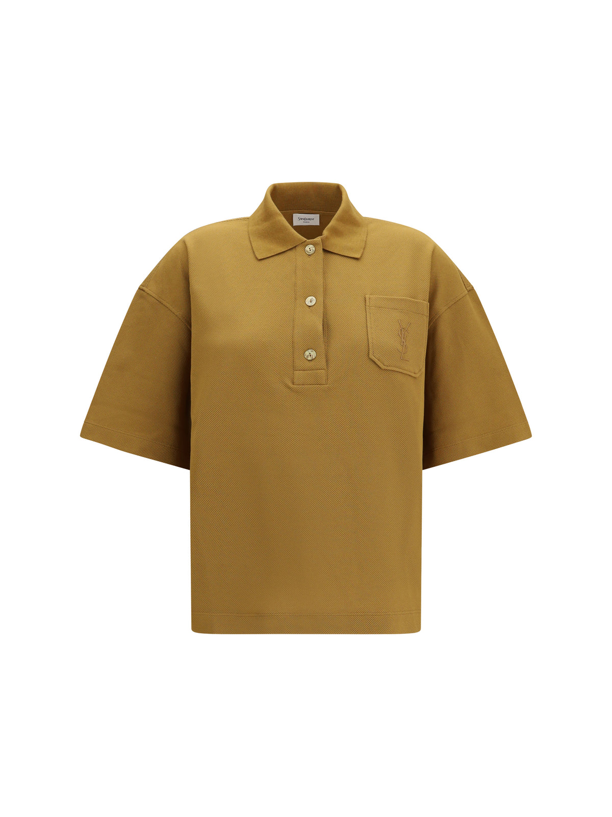 Saint Laurent Cassandre oversized piqué Polo - Miel Fonce