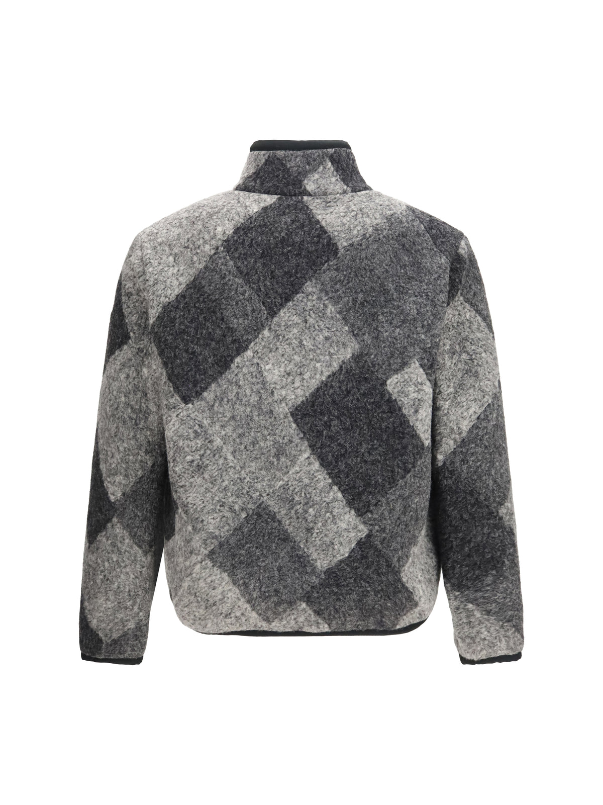 Moncler Wool blend zip Cardigan with diamond pattern - Black