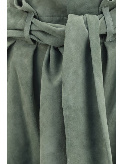 BALMAIN High-waisted Shorts in suede