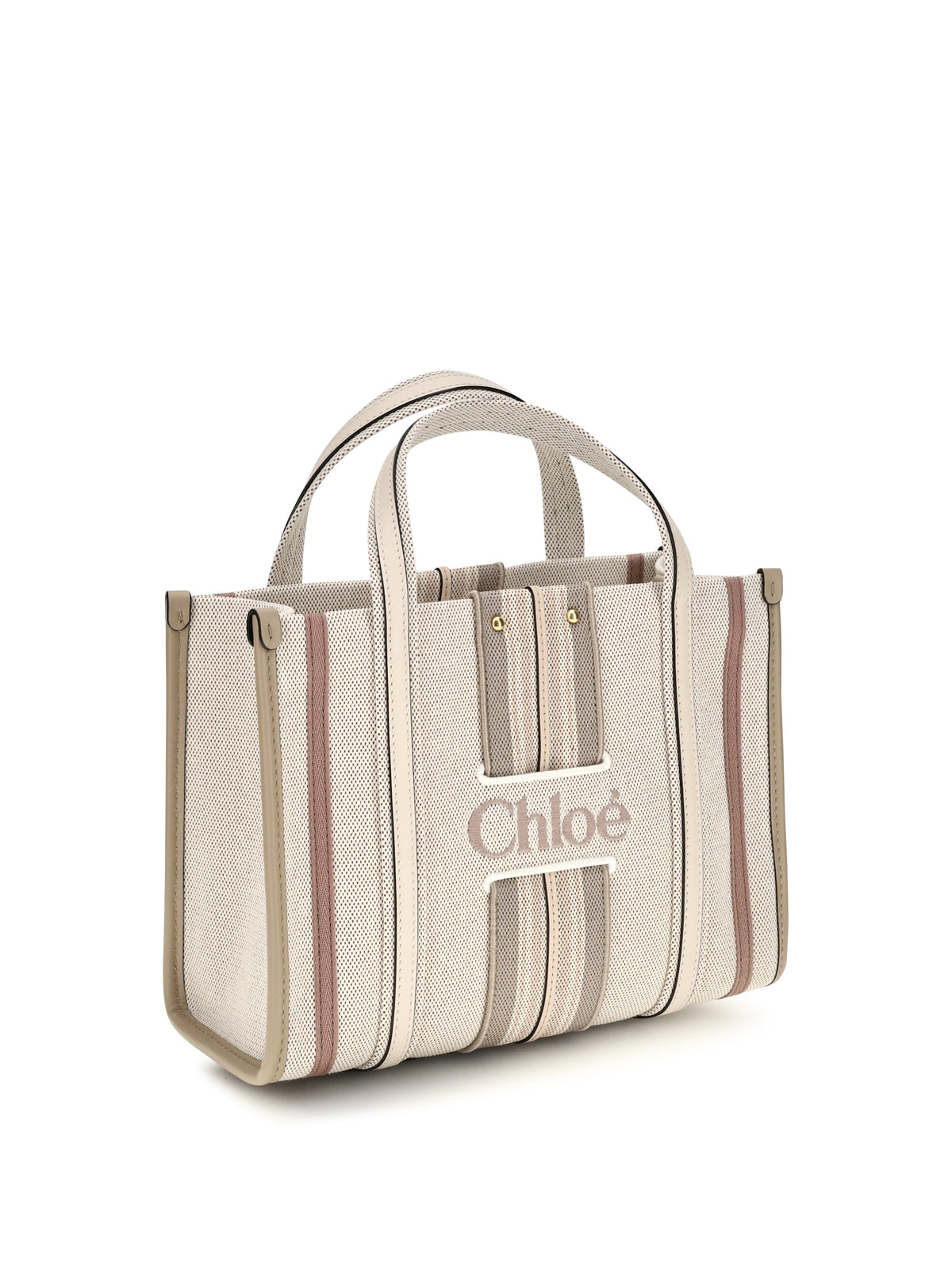 Chloé Small Woody Loop canvas Tote Bag - Nude