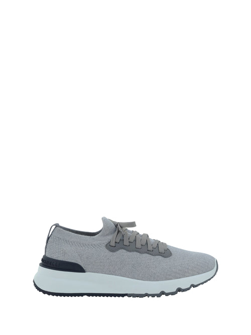 Brunello Cucinelli Cotton Sneakers - Silver+Fumo