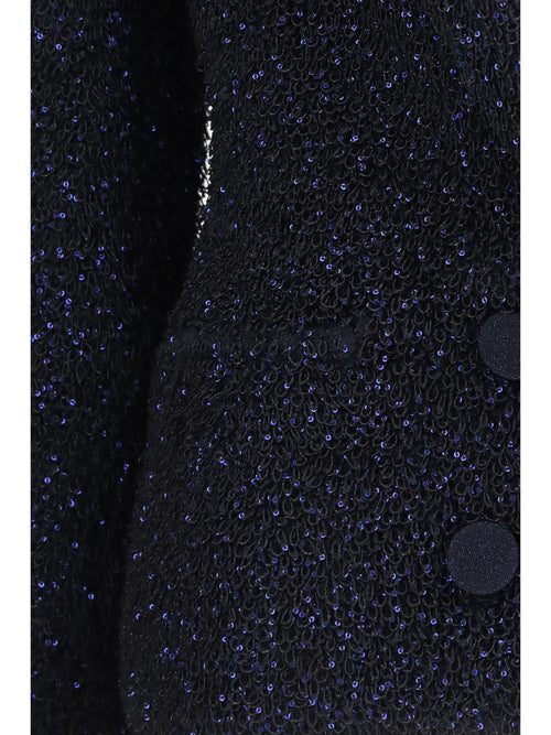 Giorgio Armani Metallic-fiber Viscose Single-breasted Blazer - Fantasy Blue