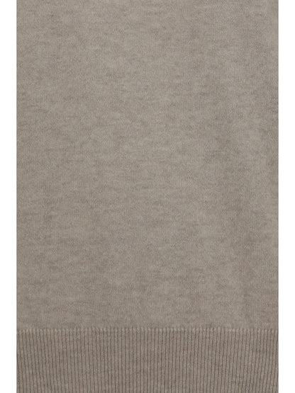 Brunello Cucinelli Cashmere Sweater with Monili chain - Rustic Beige