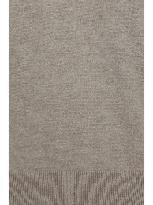 Brunello Cucinelli Cashmere Sweater with Monili chain - Rustic Beige