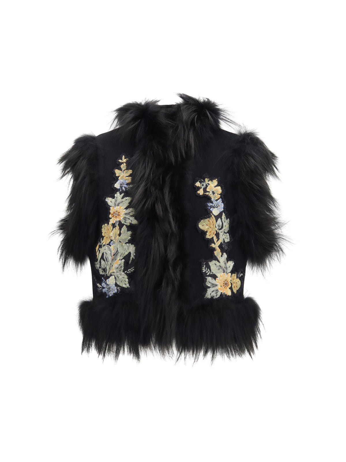 Fendi GILET PANNO + FLORAL - Black