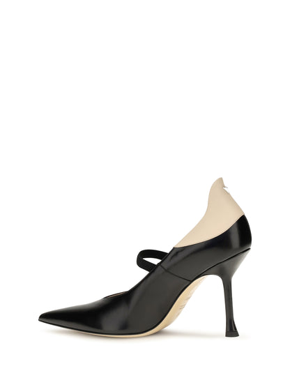 Fendi Two-tone calfskin Pumps - Nero+Rafia