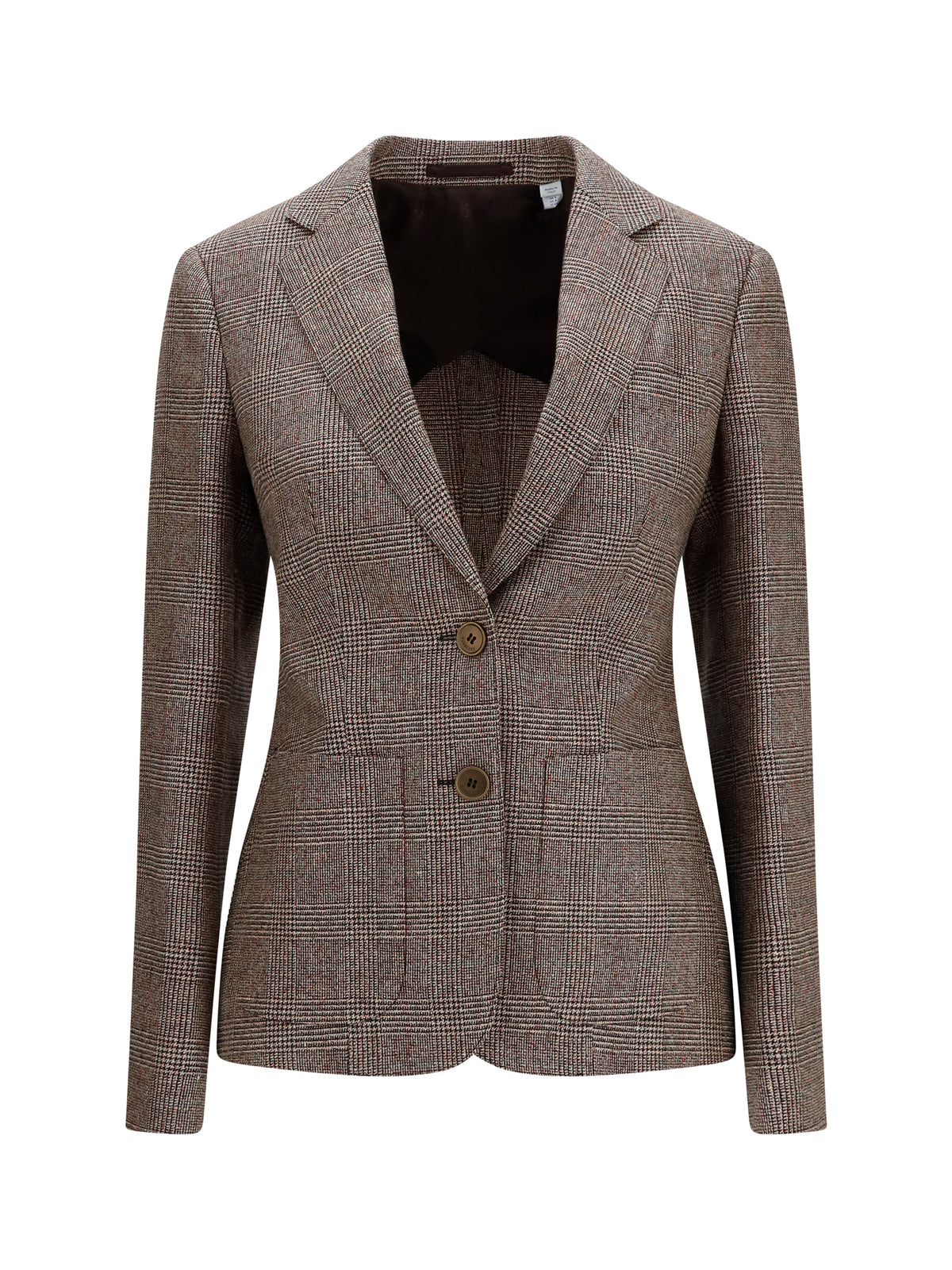 Burberry Single-breasted wool and linen Blazer - Soap Beige/Brown Chk
