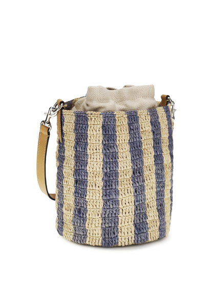 VALENTINO GARAVANI Striped raffia Bucket Bag