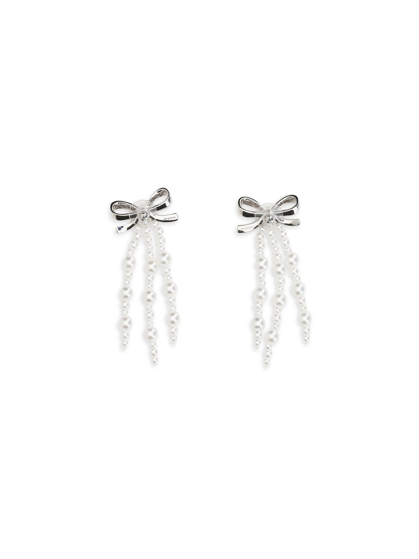 SELF-PORTRAIT Cascade bow Earrings with pearls