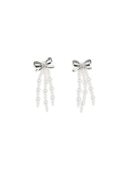 SELF-PORTRAIT Cascade bow Earrings with pearls