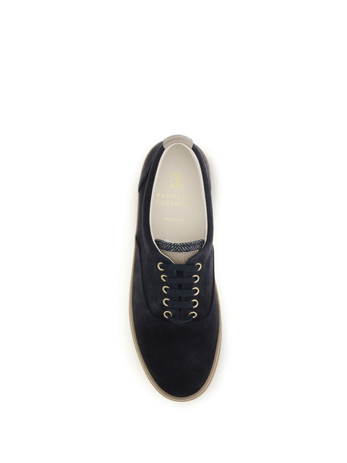 Brunello Cucinelli Suede Sneakers - Night Sky+Alpaca+Navy