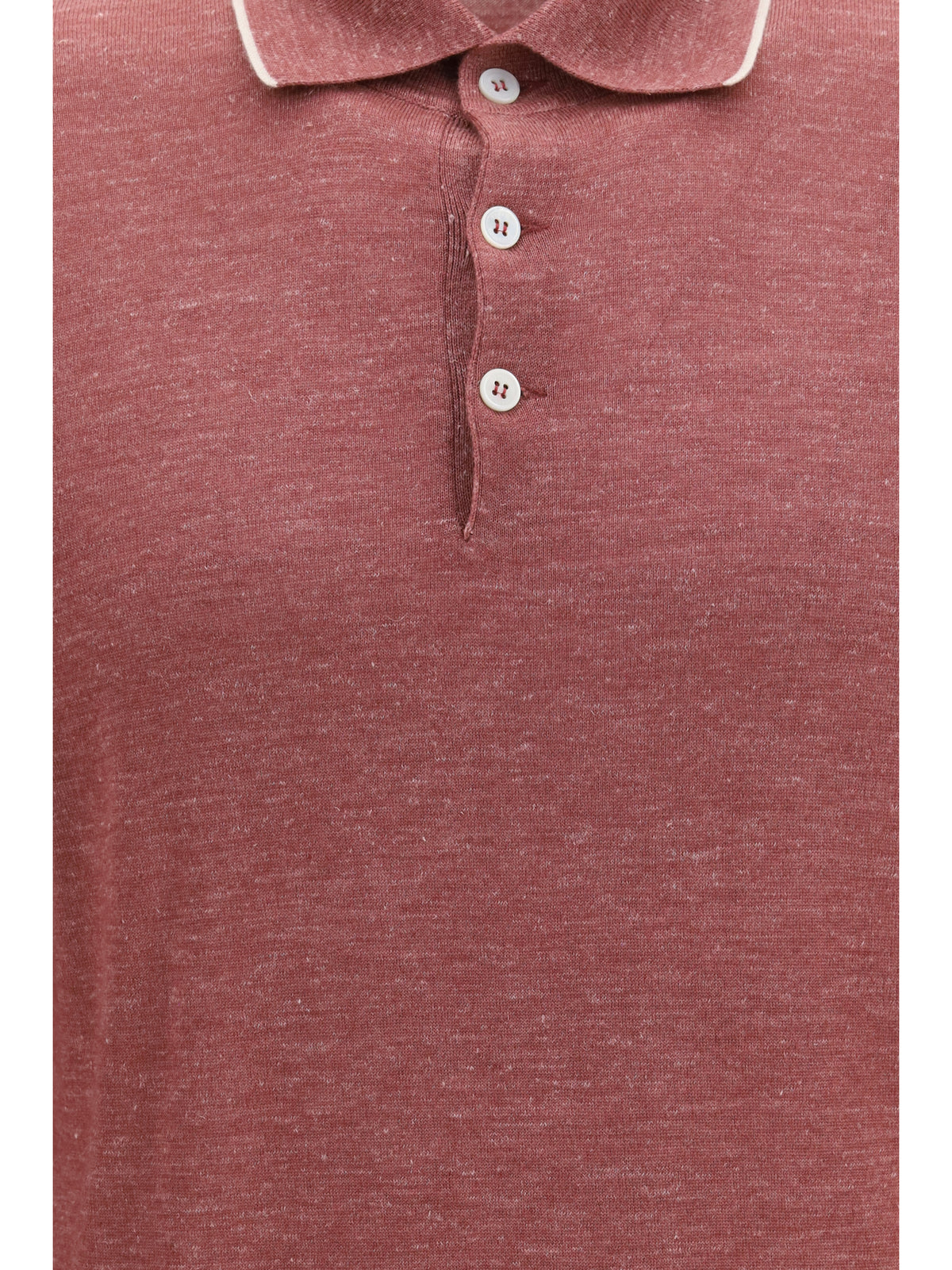 Brunello Cucinelli Lightweight cashmere, silk and hemp knit Polo - Corallo+Panama