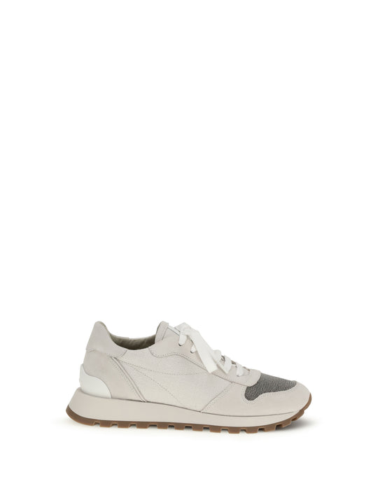 BRUNELLO CUCINELLI Precious Toe Sneakers in suede and techno fabric