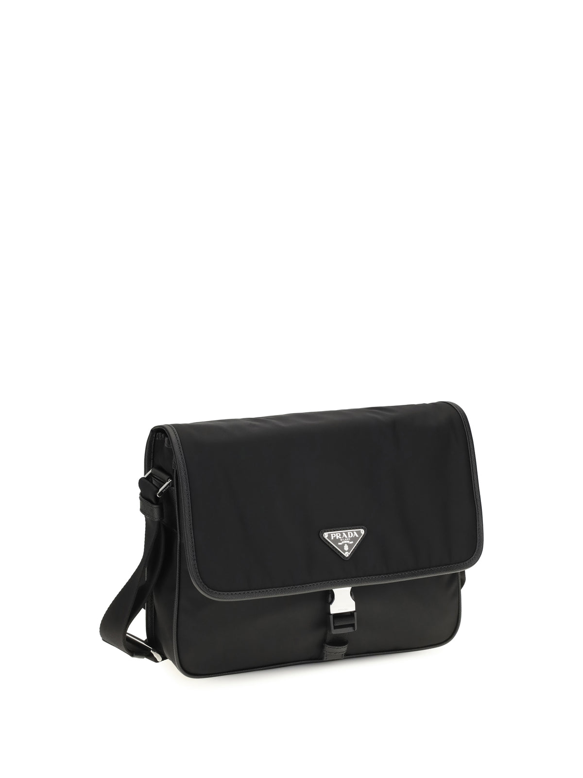 Prada Re-Nylon and Saffiano Shoulder Bag - Black