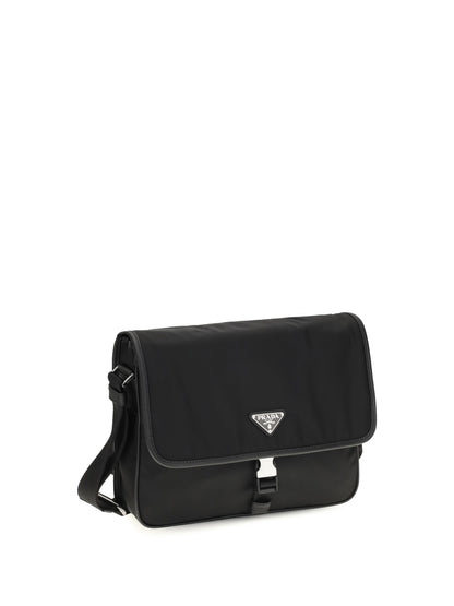 Prada Re-Nylon and Saffiano Shoulder Bag - Black
