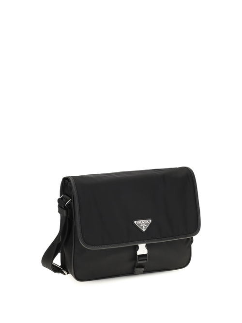 Prada Re-Nylon and Saffiano Shoulder Bag - Black