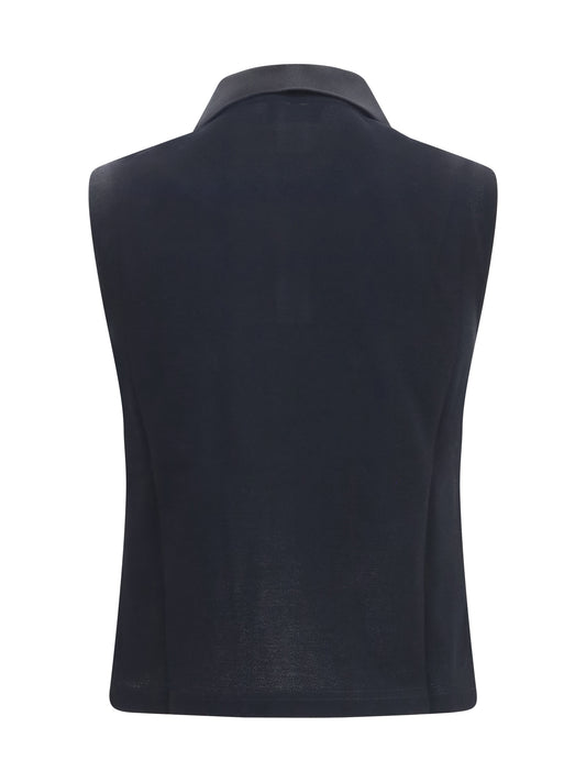 Saint Laurent Cassandre piqué Polo - Noir
