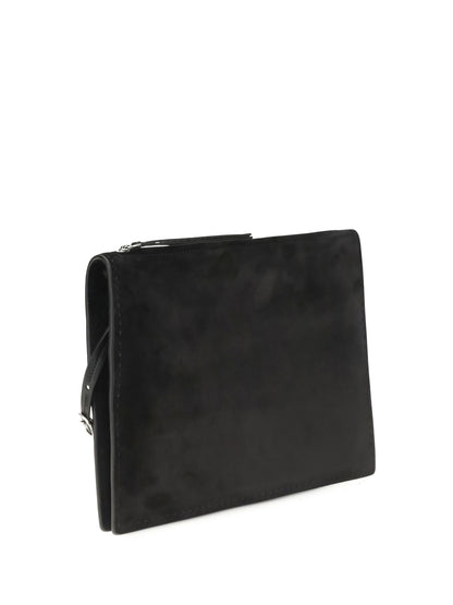 Phoebe Philo Glove suede Clutch - Black  Silver