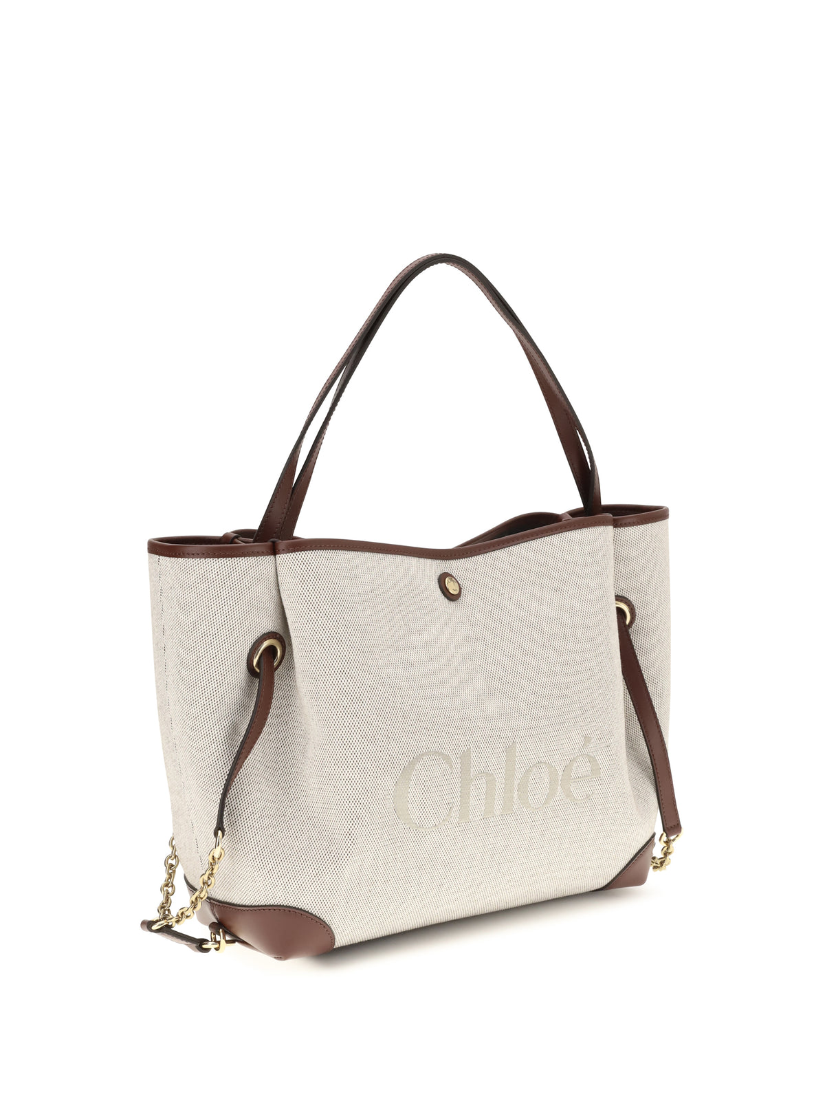 Chloé Clover Tote Bag in canvas - Crafty Brown