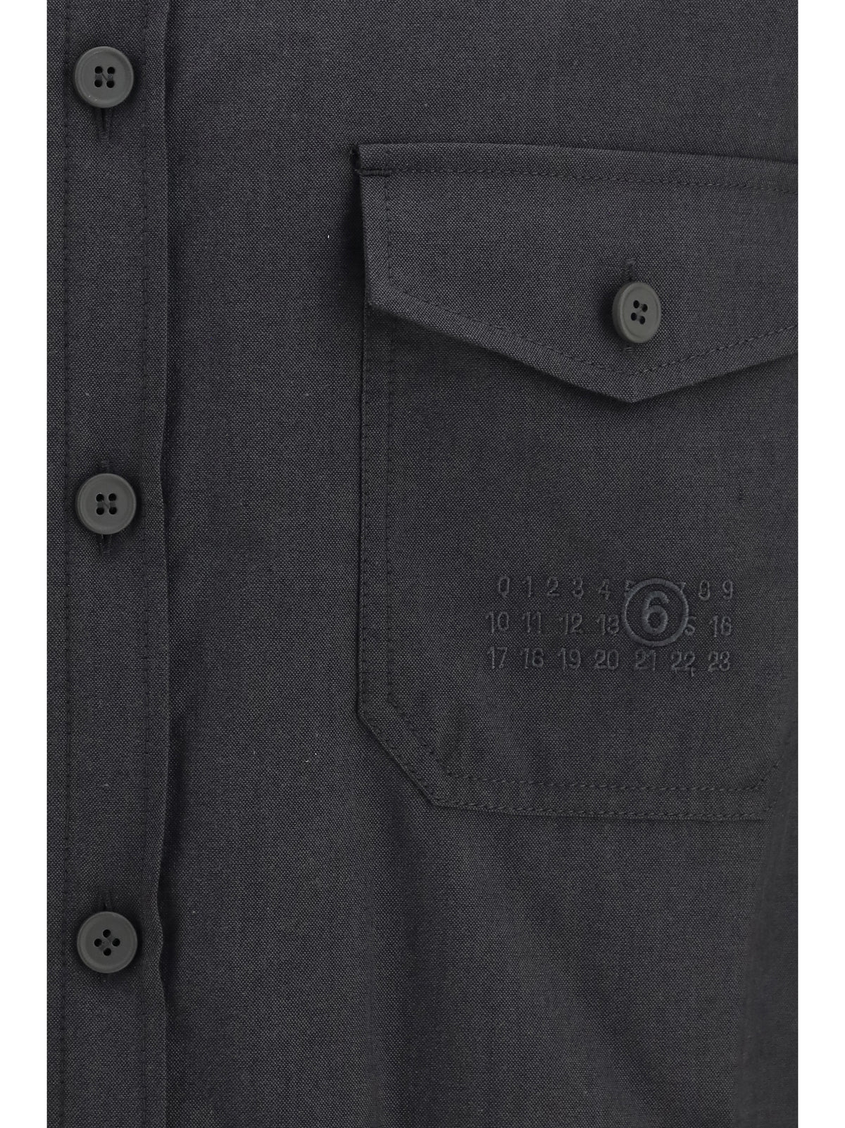 MM6 Maison Margiela Wool-blend Shirt - Anthracite/Black