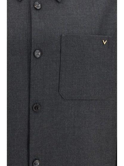 Valentino VLogo wool blend Jacket - Charcoal Grey