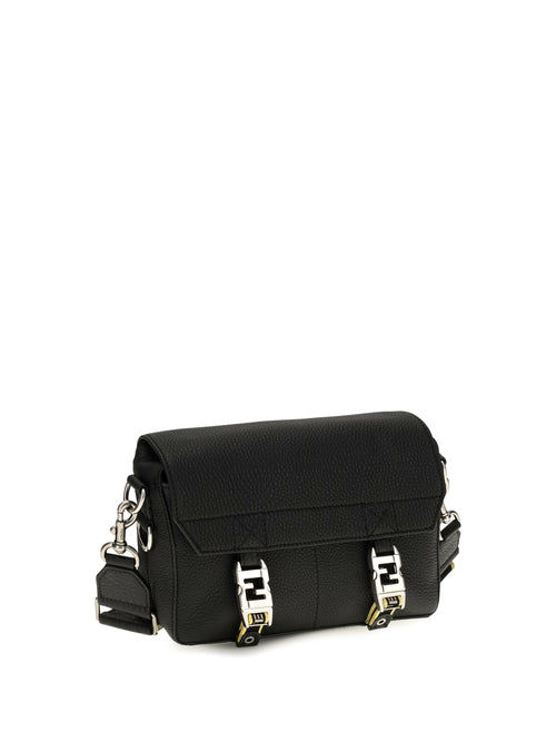 Fendi Flow Romano leather Crossbody Bag - Black