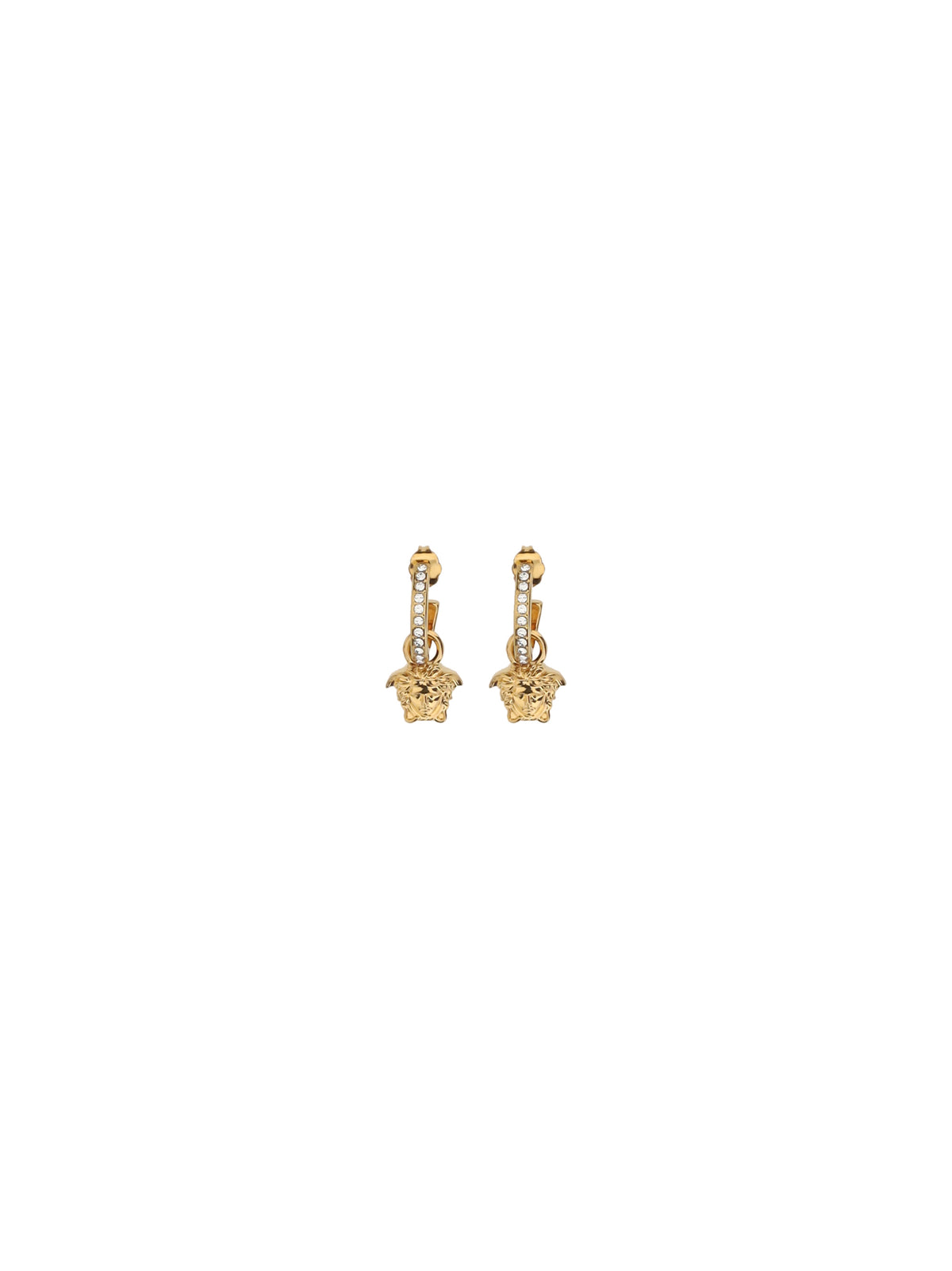 Versace Medusa head Drop Earrings - Versace Gold Crystal