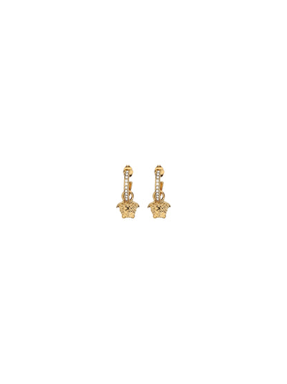 Versace Medusa head Drop Earrings - Versace Gold Crystal