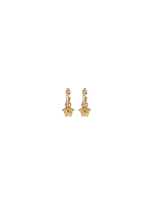 Versace Medusa head Drop Earrings - Versace Gold Crystal