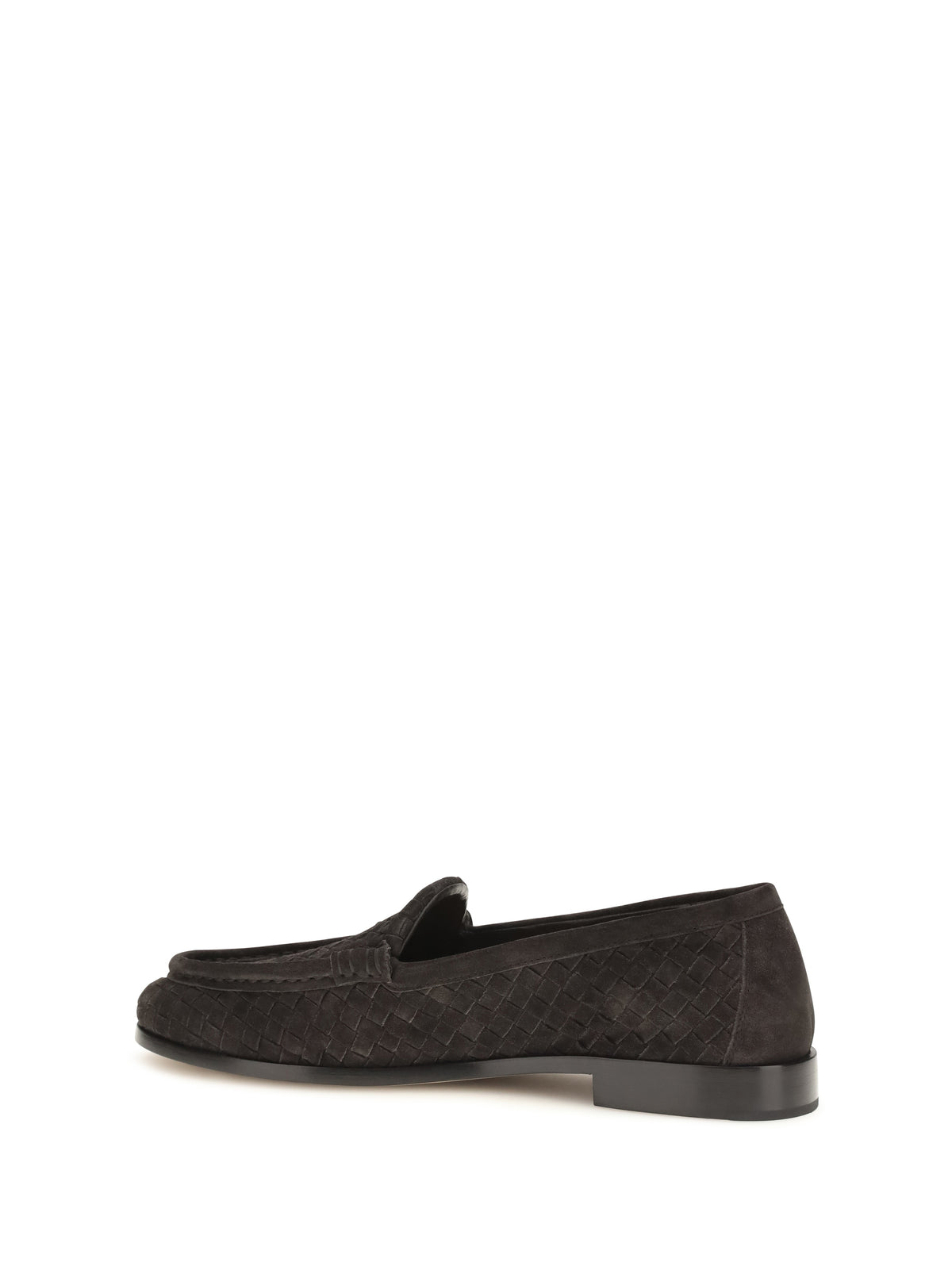 Bottega Veneta Silenzio Intrecciato Loafers - Espresso