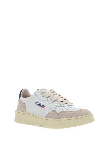 Autry Medalist Low leather Sneakers - Wht/Blue