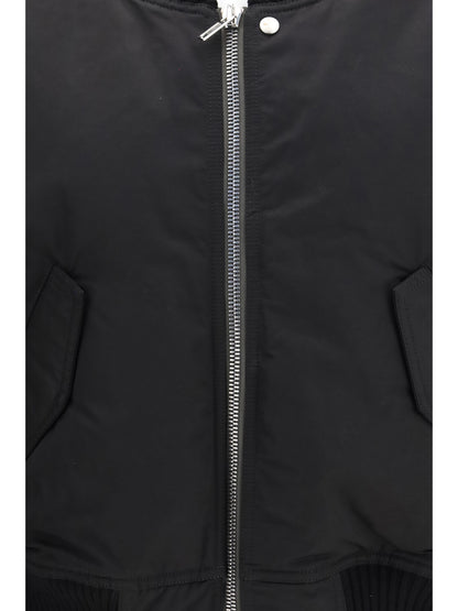Rick Owens Bomber Jacket with gathered sleeves - Black