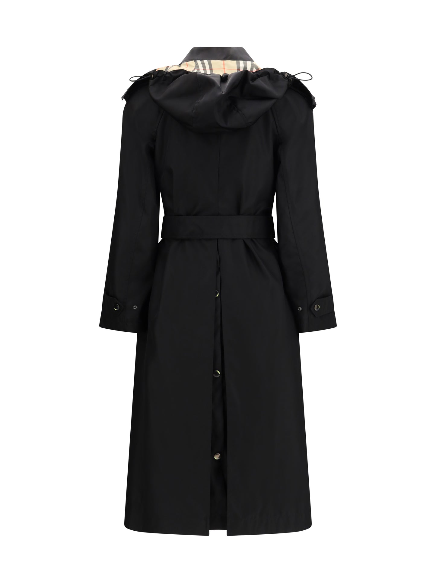 BURBERRY Long nylon Car Coat with hood