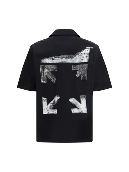 OFF-WHITE Metal Arrows Pop Bowling Shirt with short sleeves