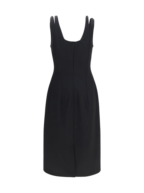 Versace Midi grain de poudre wool Dress - Black