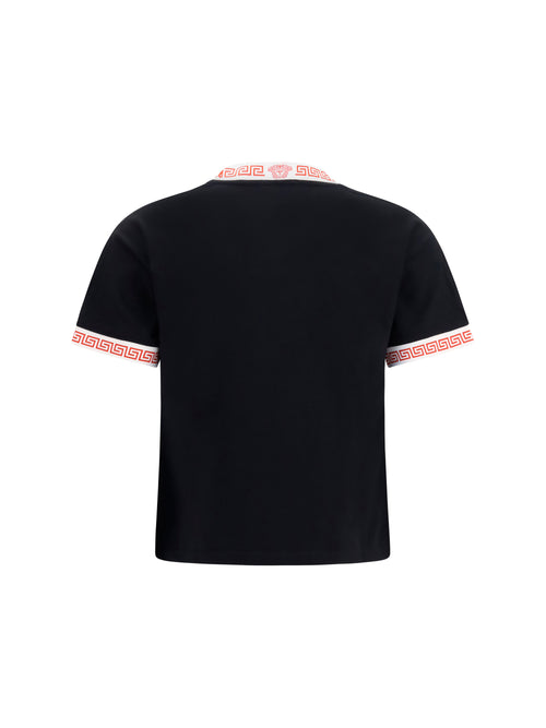 Versace T-shirt with greca details - Black