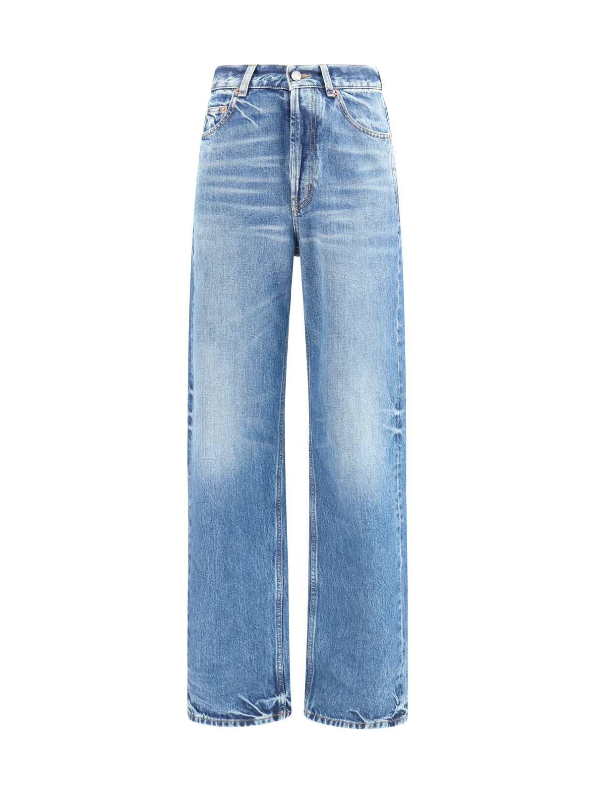 Saint Laurent High waisted wide leg Jeans in denim - Thunder Blue