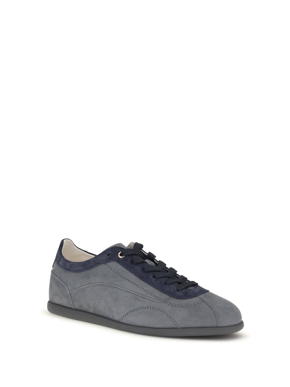 Brunello Cucinelli Nubuck and suede Sneakers with Slim sole - Twister+Midnight Blue