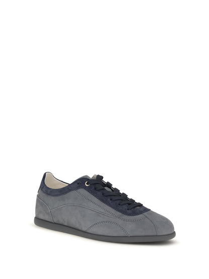 Brunello Cucinelli Nubuck and suede Sneakers with Slim sole - Twister+Midnight Blue